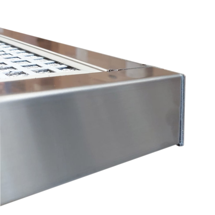 Chaminé de Ilha FRASA 90 cm em inox - com perfil inox