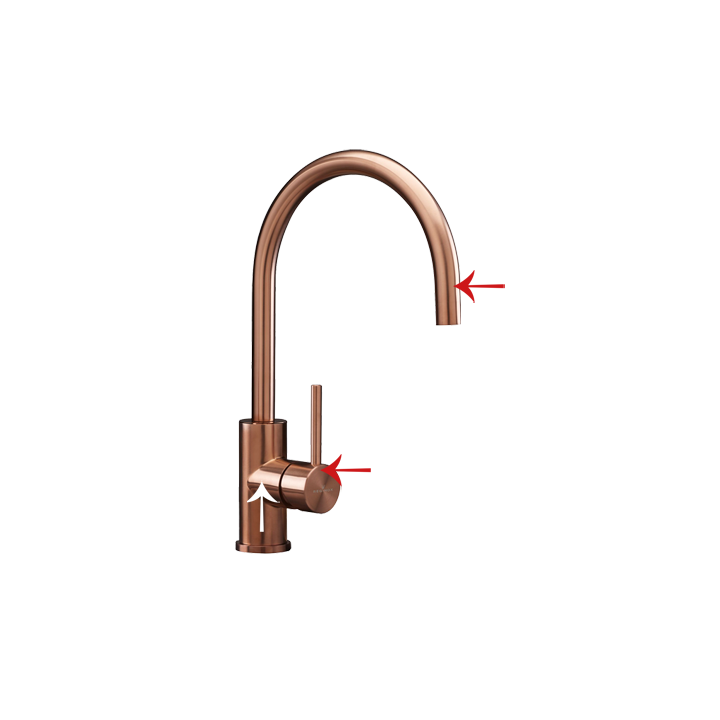 Extendable L-shaped tap in gunmetal