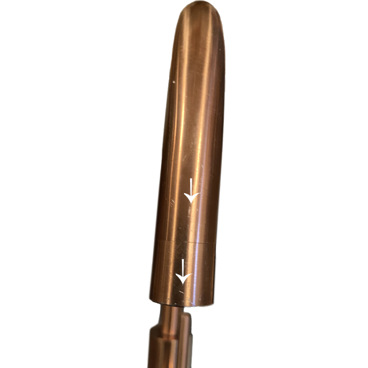 Extendable L-shaped tap in gunmetal