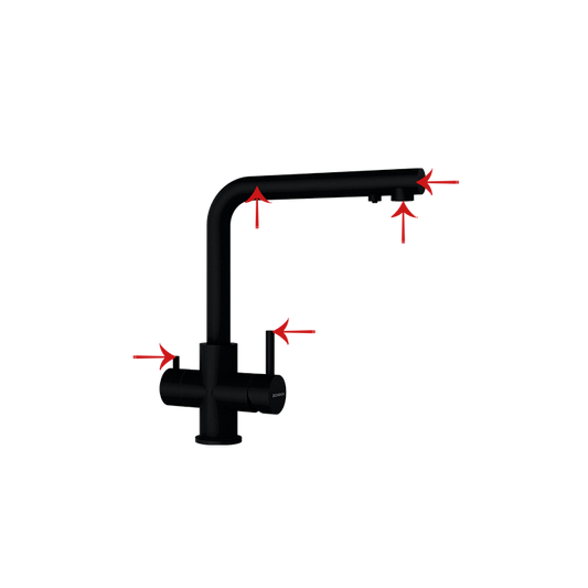Extendable L-shaped tap in gunmetal