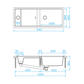 Sink 1000x500 cm nero