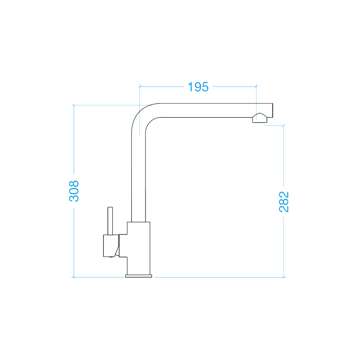 Misturadora Formato L bica extensível em aço-inox