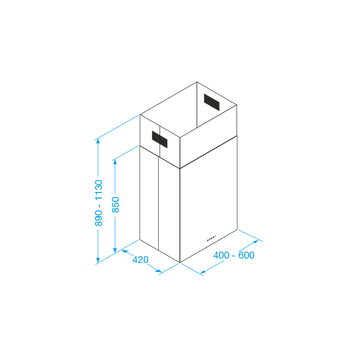 Chaminé de Parede FRASA BLOK EVO 40 cm