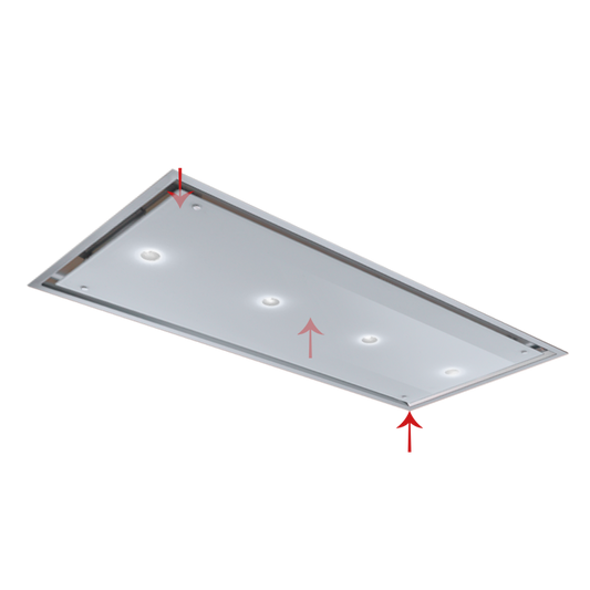 Chaminé de TETO de 120 cm em inox e vidro