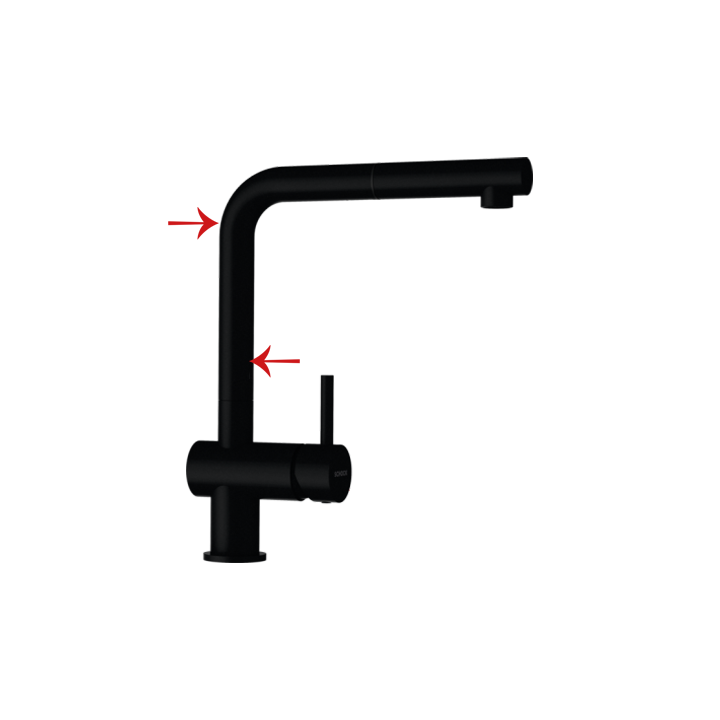Extendable L-shaped mixer in pure