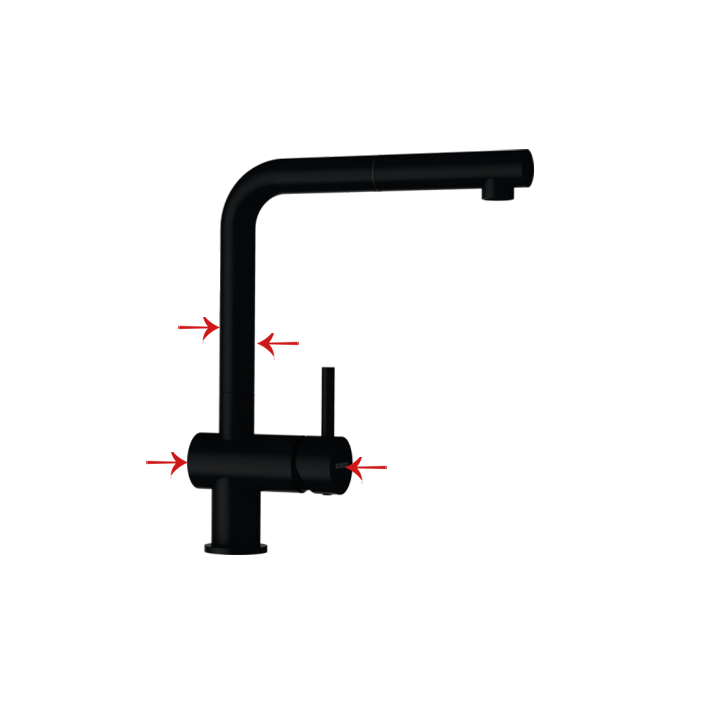 Extendable L-shaped mixer in pure