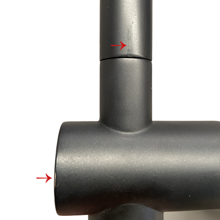 Fixed L-shaped tap in pure