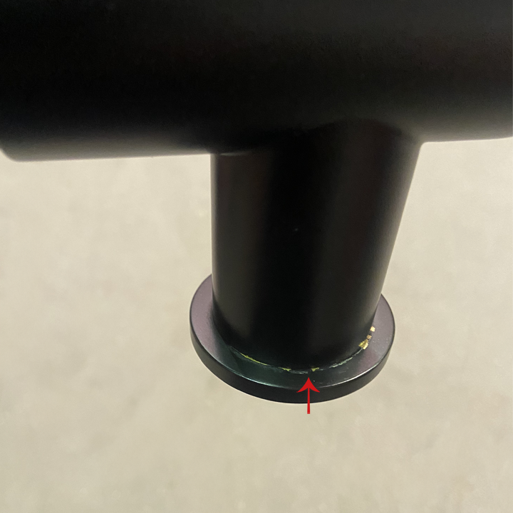 Fixed L-shaped tap in pure