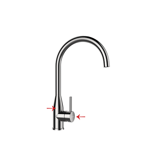 Fixed J-shaped stainless steel tap