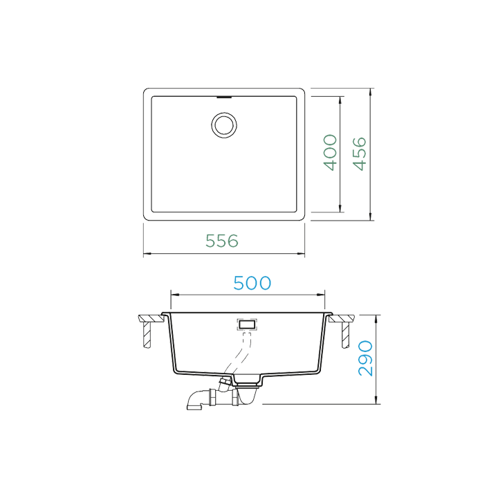 SCHOCK BROOKLYN N-100L CRISTALITE+ NERO Sink