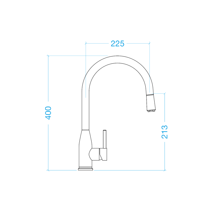 J-Shaped pull-out Copper tap