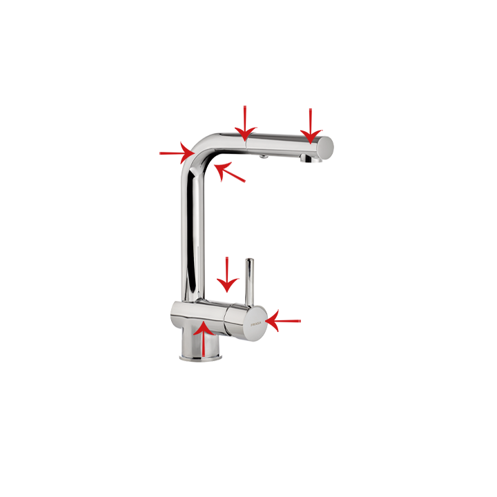 FRASA MUZA CHROMED pull-out tap with shower