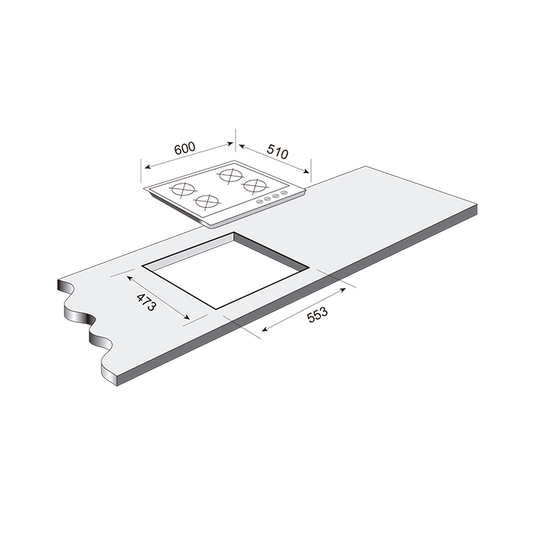 Placa a GÁS FRASA 4 zonas 60 cm - FPG6084